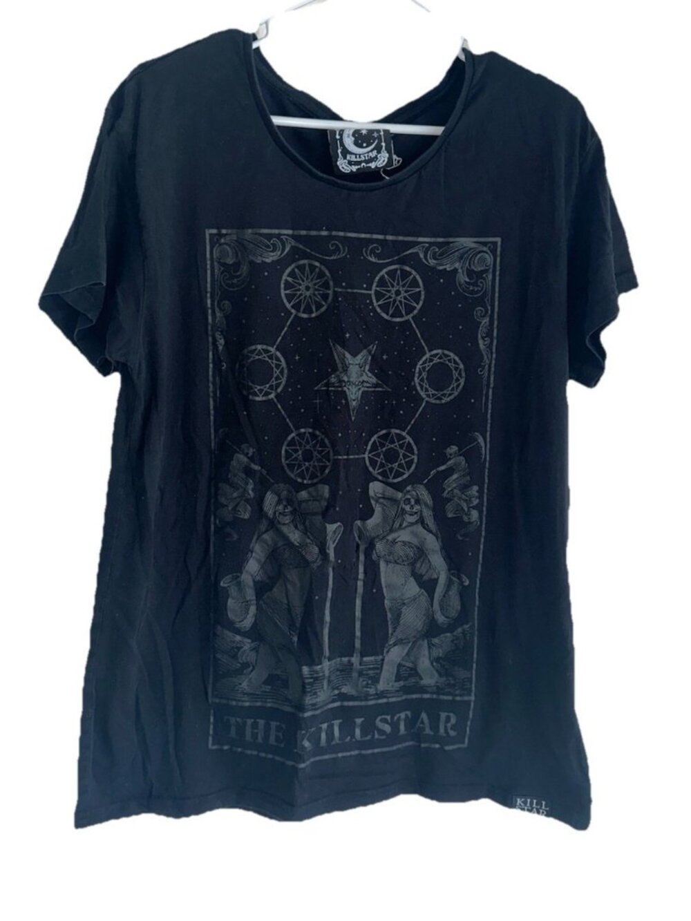 Killstar Men’s T Shirt Sz XS Black Tarot The Killstar Witch Goth Rave Punk
